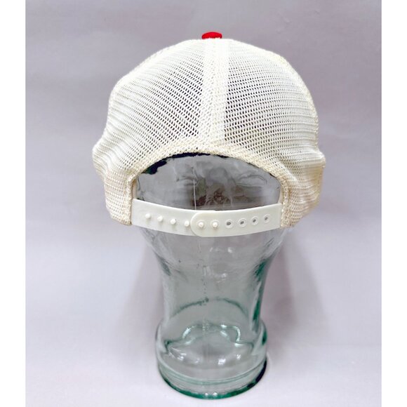 Vintage RUGER Firearms Guns Red White Snapback Trucker Hat w Patch 80s NOS - Picture 4 of 10